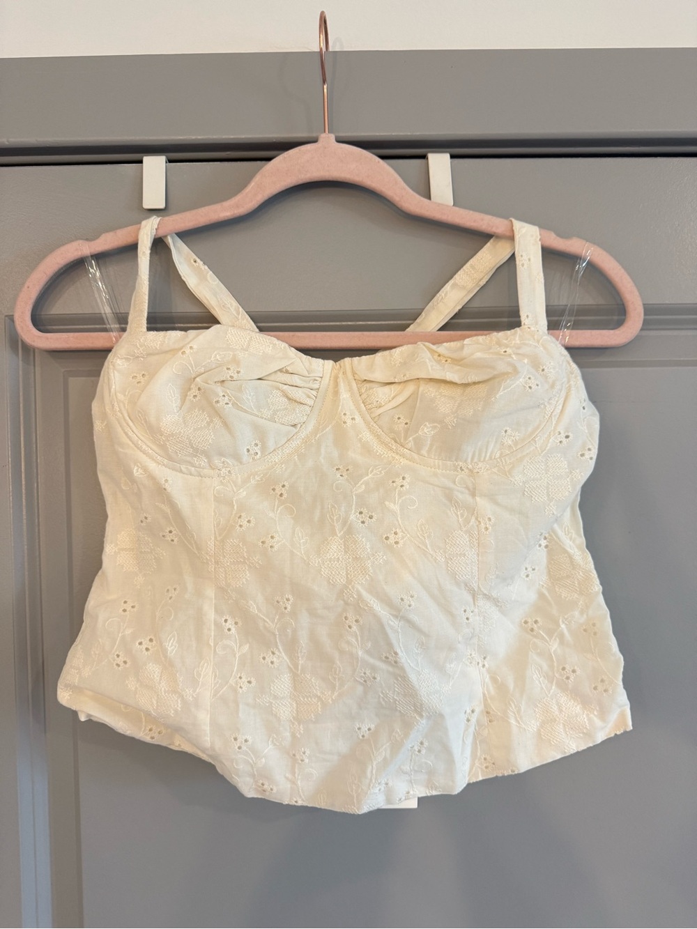 Peppermayo Cream Eyelet Bustier Camisole